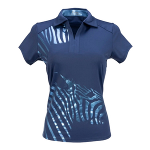 Lopez blue zebra golf polo shirt